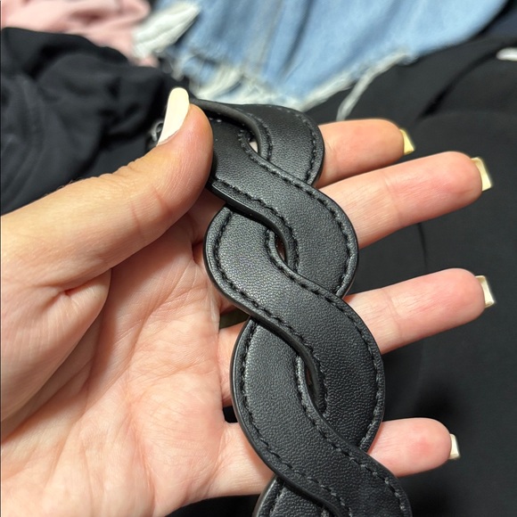 Betsey Johnson Black Kilter Rosette Asymmetrical Bag - Picture 8 of 8